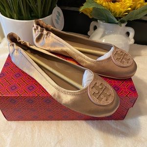 ✨NEW✨TORY BURCH MINNIE EMBELLISHED TRAVEL BALLET FLATS